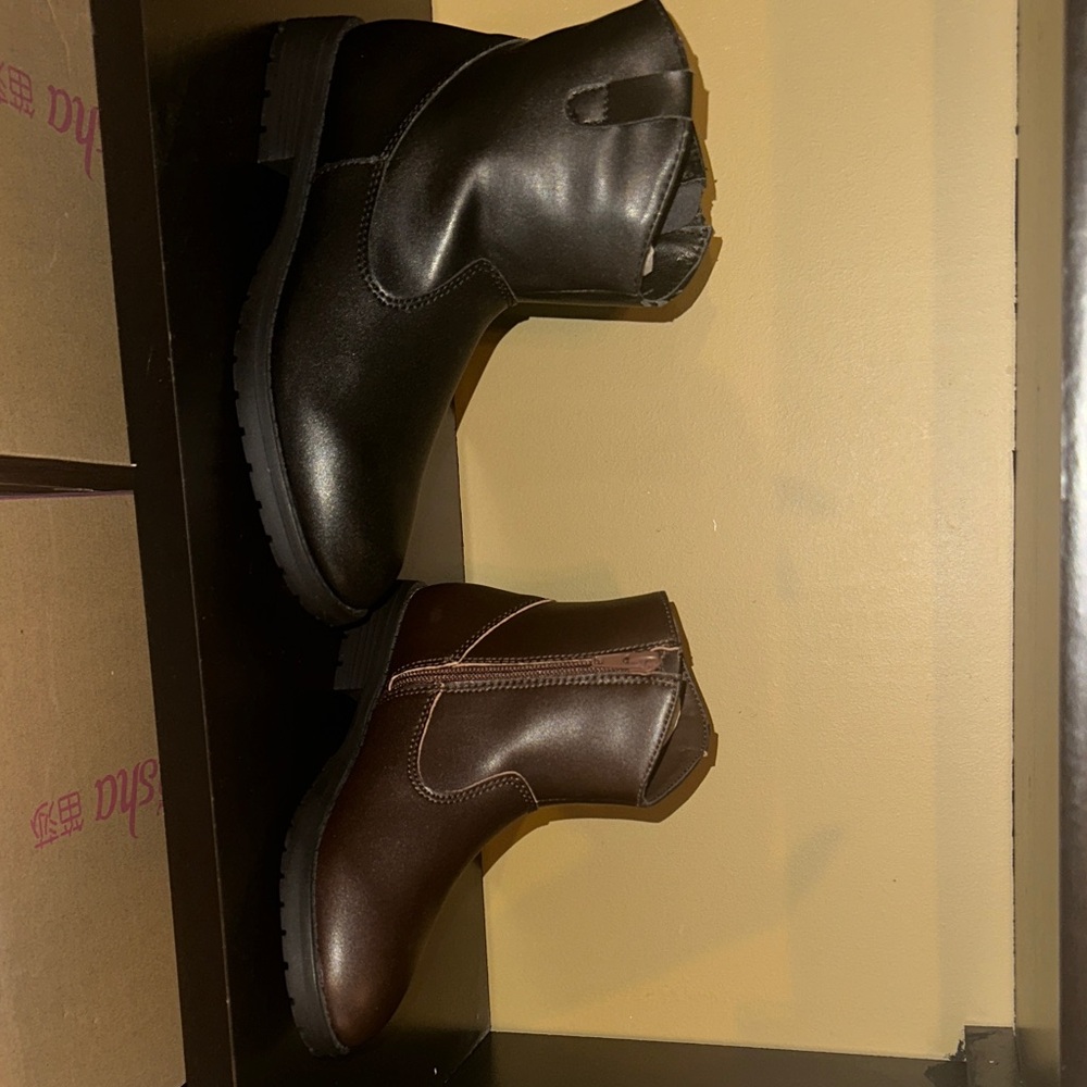 Stylish Kids' Black and Brown Boots